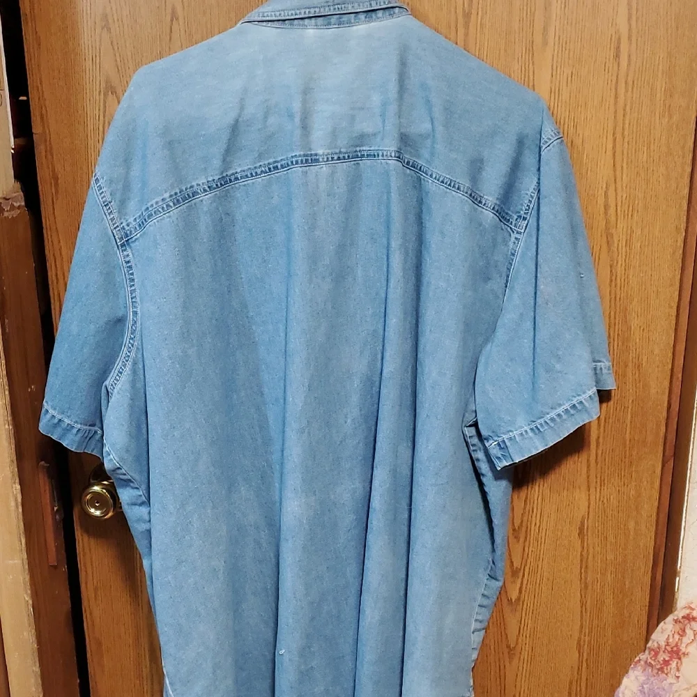 Bobbie Brooks Button Blouse Blue Denim - Picture 5 of 5